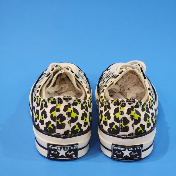 Converse Chuck 70 Ox Low Neon Leopard Sneakers 164410C NWT - Picture 5 of 6